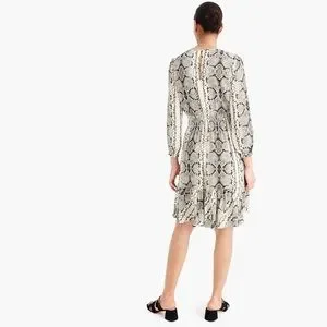 J. Crew Georgette Cinch Waist Snakeskin Dress XS